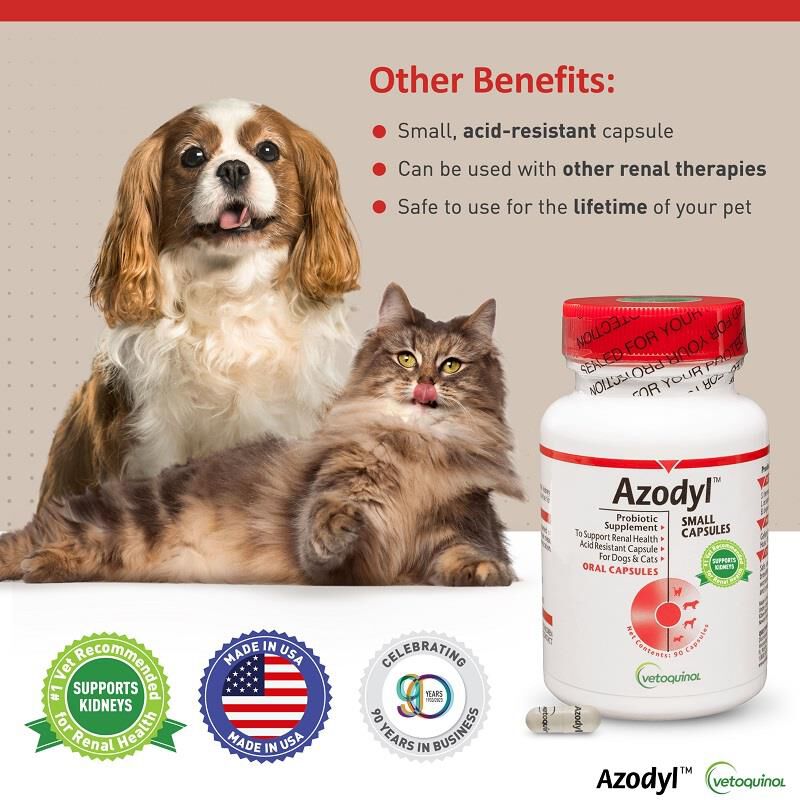 Vetoquinol Azodyl Small Caps for Cats and Dogs, 90 Count