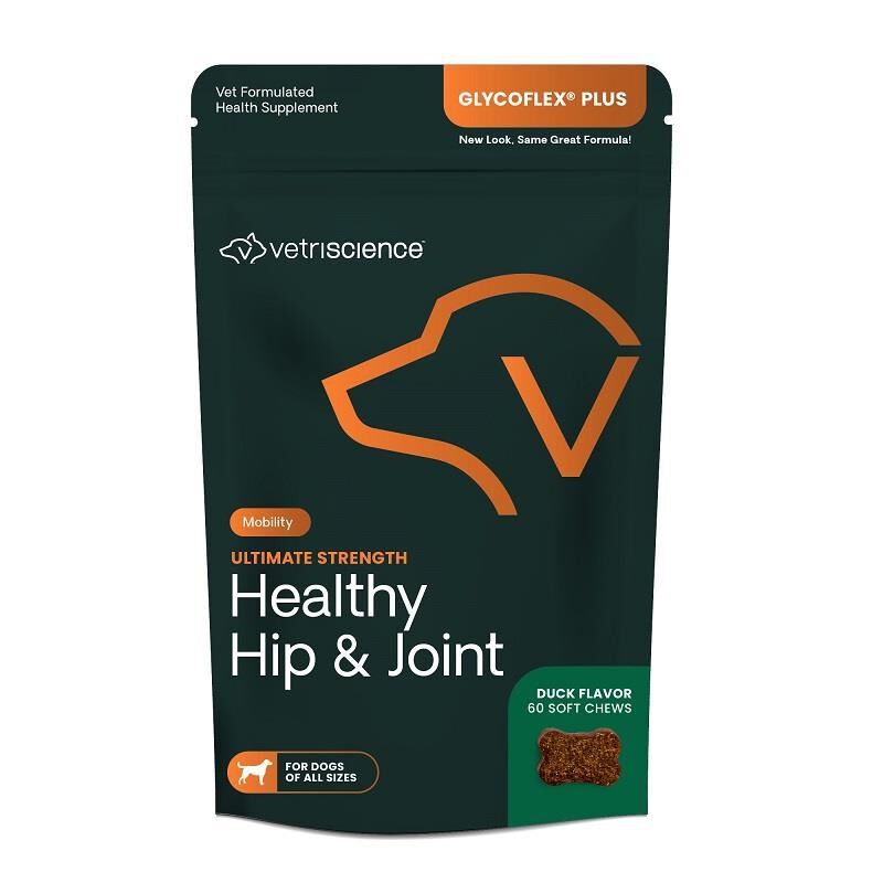 VetriScience Ultimate Strength Healthy Hip & Joint Glyco-Flex Plus for Dogs, 60 Chews