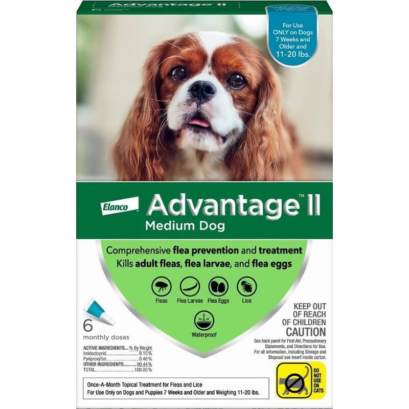 Advantage II Flea Prevention for Medium Dogs, 6 monthly treatments