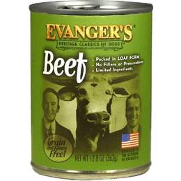 Evanger's 100% Beef Classic Canned Dog Food, 12.8-oz  case of 12
