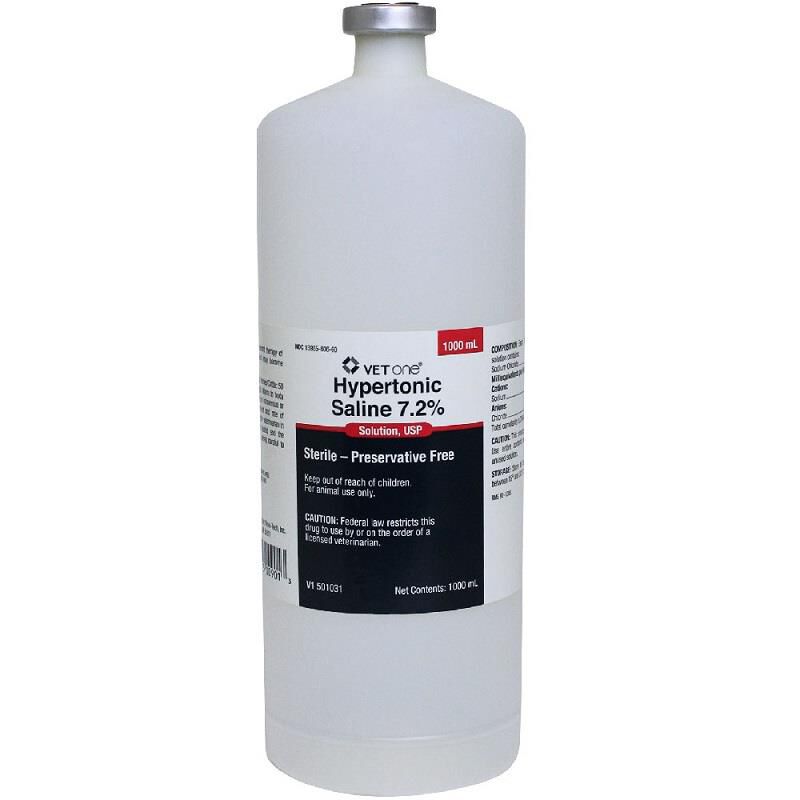 VetOne Hypertonic Saline 7.2% Solution for Horses and Cattle, 1000 ml