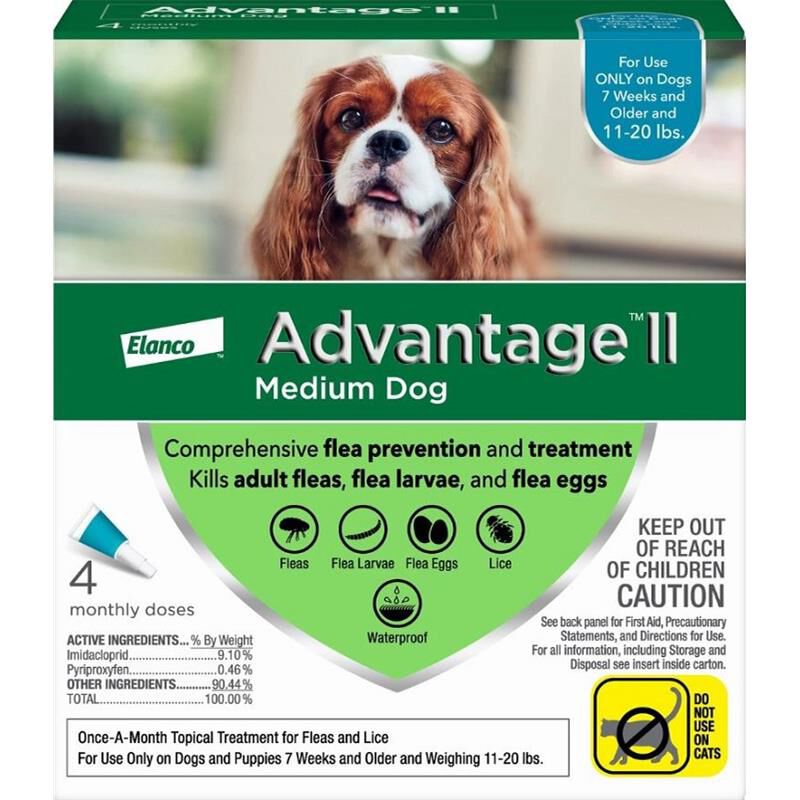 Advantage II Flea Prevention for Medium Dogs, 4 monthly treatments
