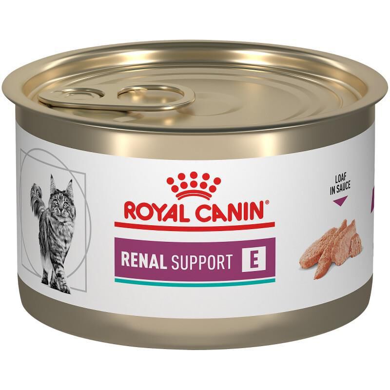 Royal Canin Veterinary Diet Adult Renal Support E Loaf in Sauce Canned Cat Food, 24 x 5.1 oz cans