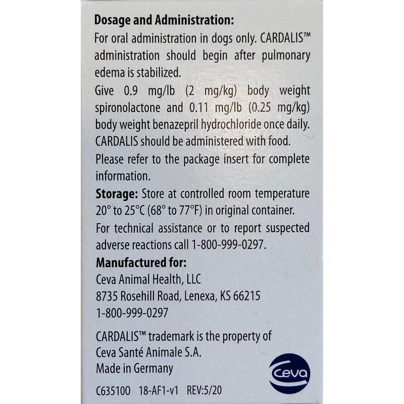 Cardalis Chewable Tablets for Dogs, 20 mg/2.5 mg, 30 Tablets