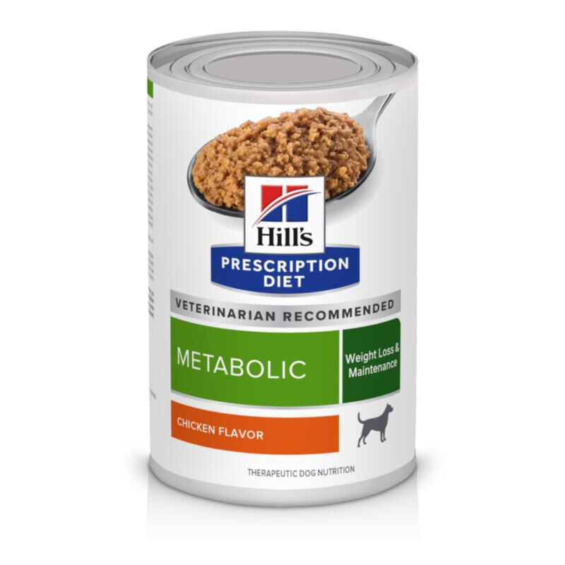 Hill's Prescription Diet Metabolic Weight Management Chicken Flavor Canned Dog Food, 12 x 13 oz cans