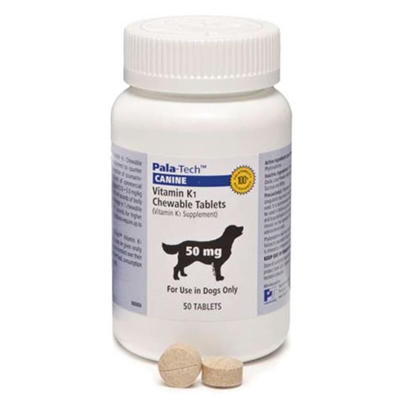 PalaTech Vitamin K1 50 mg Chewable Tablets for Dogs, 50 ct