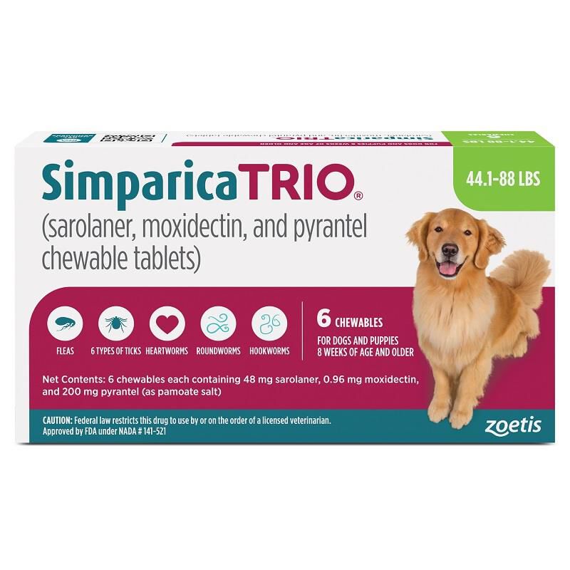 Simparica Trio for Dogs for Heartworm, Fleas Ticks