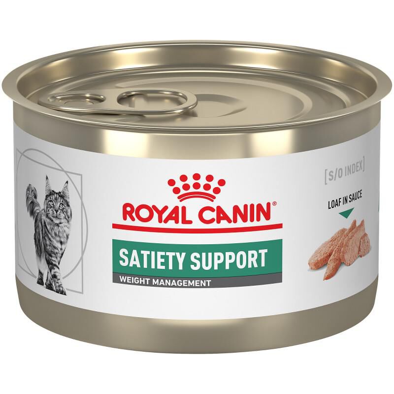 Royal Canin Veterinary Diet Adult Satiety Support Weight Management Loaf in Sauce Canned Cat Food, 24 x 5.1 oz cans