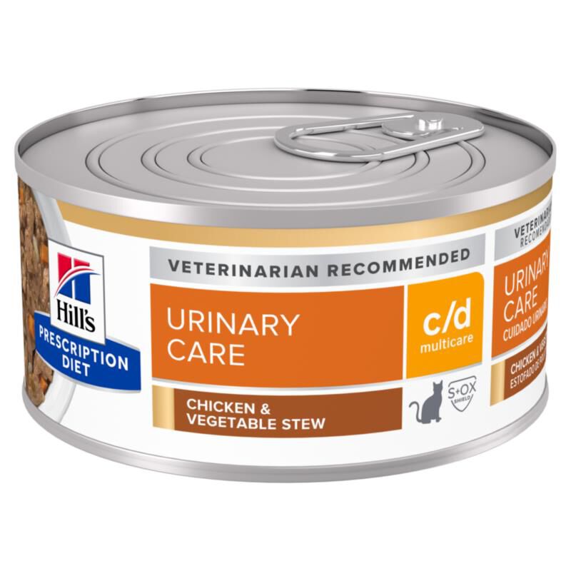 Hill's Prescription Diet c/d Multicare Urinary Care Chicken & Vegetable Stew Wet Cat Food, 24 x 2.9 oz cans