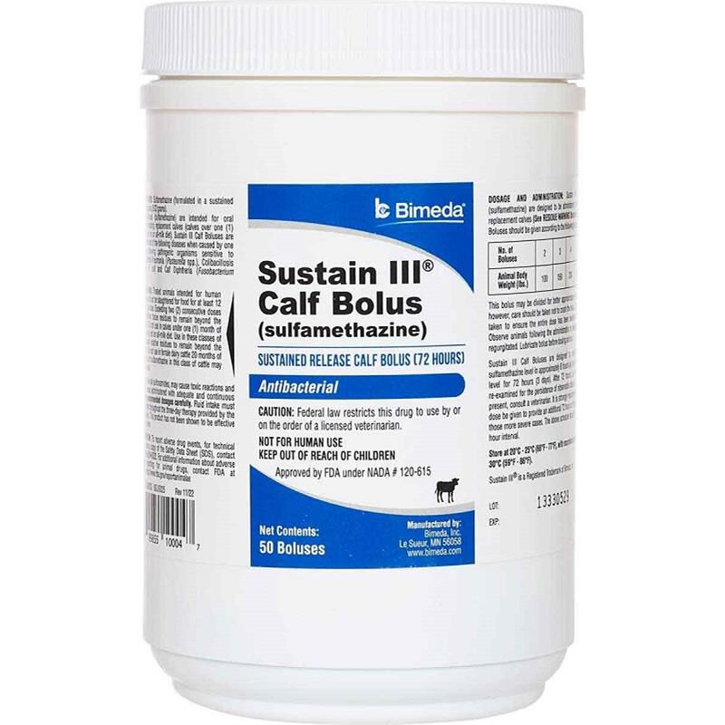 Sustain III Calf Bolus (sulfamethazine), 50 Ct.