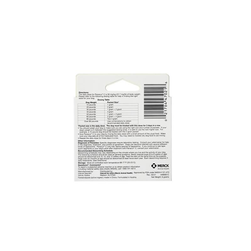 Panacur C Canine Dewormer 3x2 gm