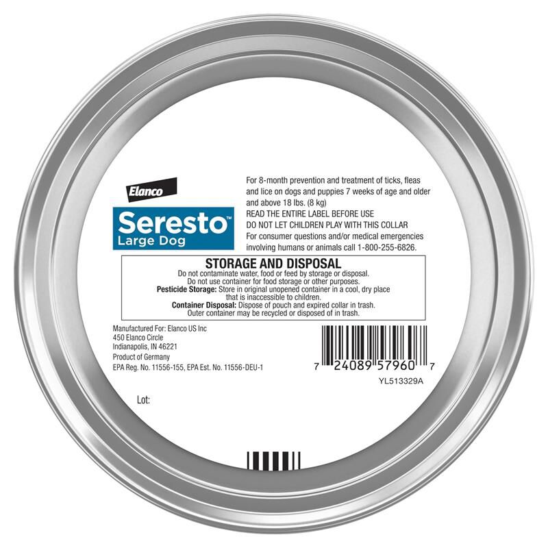 Seresto Flea and Tick Prevention Collar for Large Dogs, 8 month flea and tick prevention
