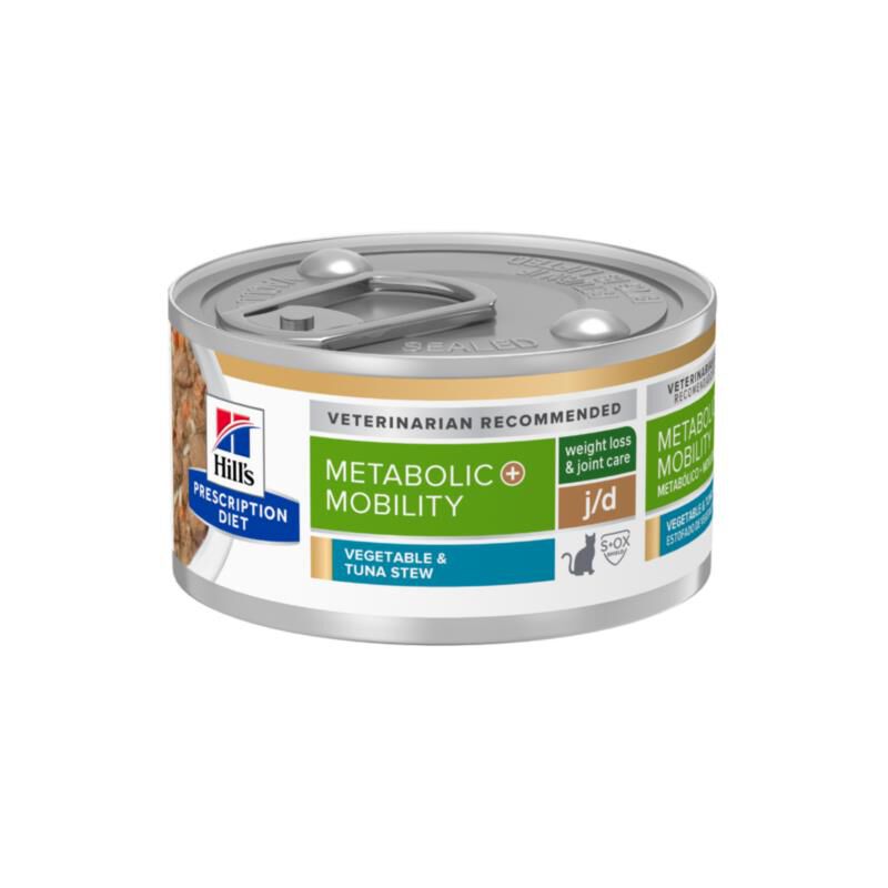 Hill's Prescription Diet j/d Joint Care + Metabolic Weight Vegetable & Tuna Stew Wet Cat Food, 24 x 2.9 oz cans