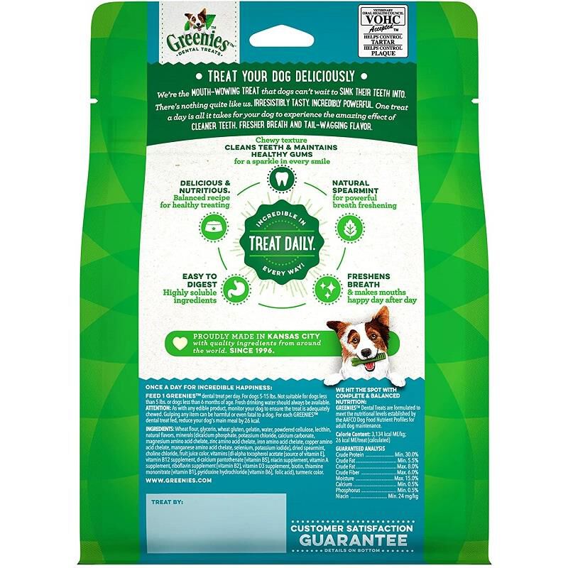 Greenies Fresh Dental Dog Treats, 12 oz Teenie 5-15 lbs (43 ct)