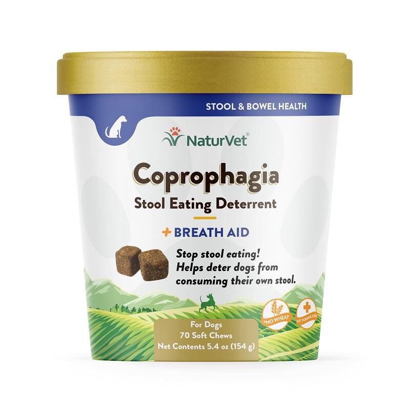 NaturVet Coprophagia Stool Eating Deterrent Plus Breath Aid, 70 Soft Chews