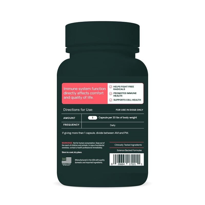 VetriScience Immunity Health Immune Plus for Medium and Large Dogs, 120 Capsules
