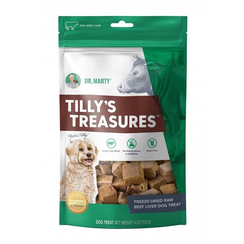 Dr. Marty Tilly's Treasures Freeze-Dried Raw Beef Liver Dog Treats, 4 oz