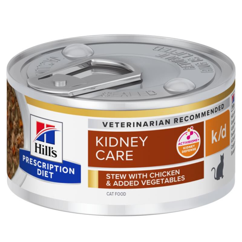 Hill's Prescription Diet k/d Kidney Care Chicken & Vegetable Stew Wet Cat Food, 24 x 2.9 oz cans