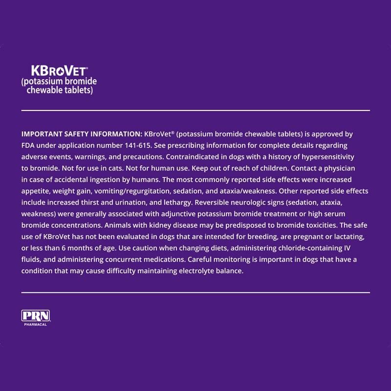 K-BroVet-CA1 Potassium Bromide Chewable Tablets for Dogs, 250 mg 60 Chewable Tablets