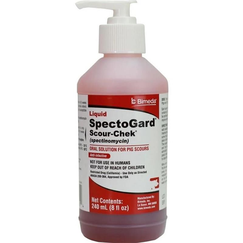 SpectoGard Scour-Chek (spectinomycin) Oral Solution for Pig Scours, 240 ml