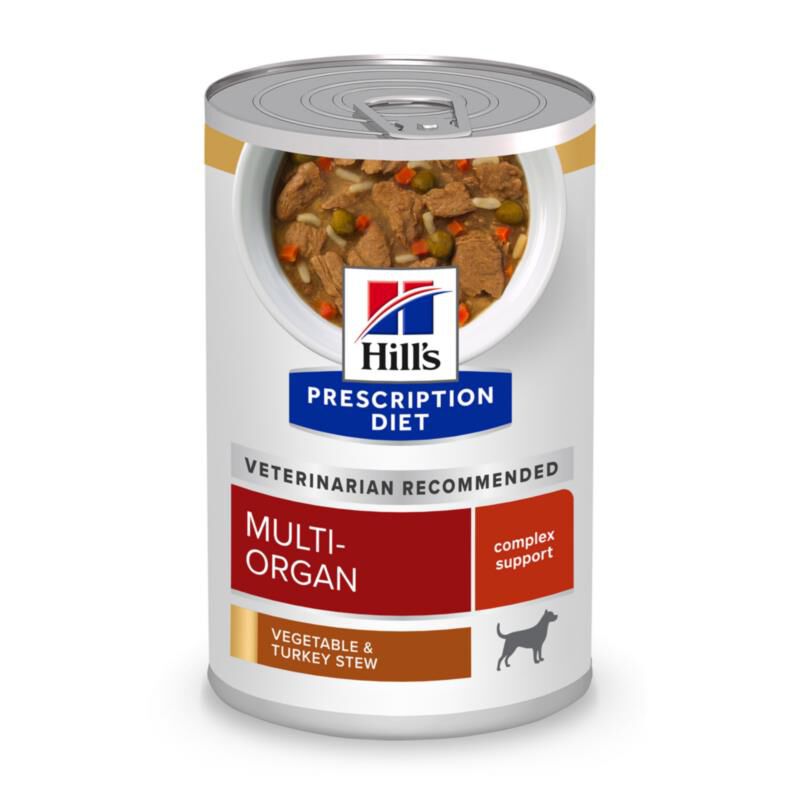Hill's Prescription Diet Multi-Organ Turkey & Vegetable Stew Wet Dog Food, 12 x 12.5 oz cans