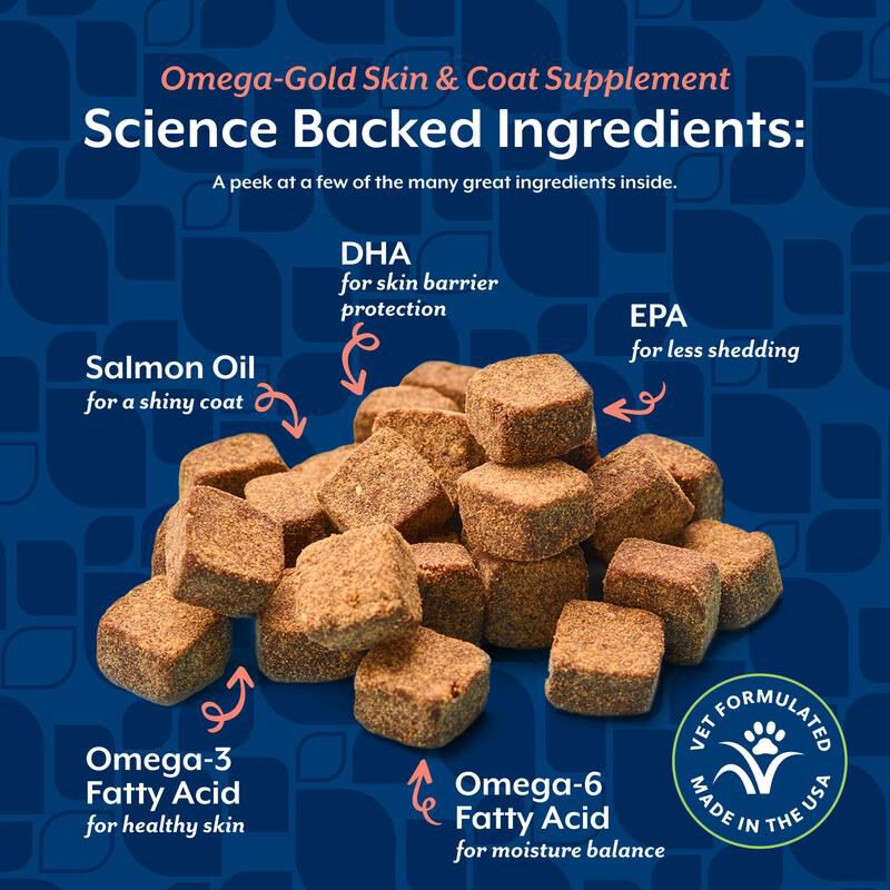 NaturVet Omega Gold Plus Salmon Oil Soft Chews, 180 Ct