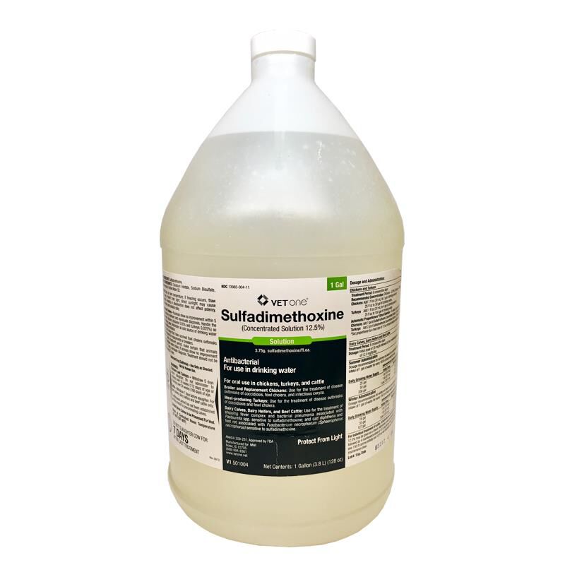 Sulfadimethoxine Oral Solution 12.5 %, Gallon