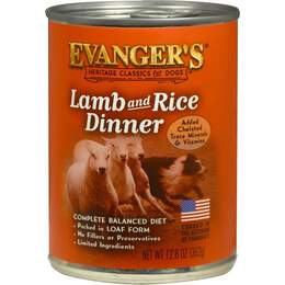 Evanger's Classic Lamb and Rice Dinner Canned Dog Food, 12.8-oz  case of 12