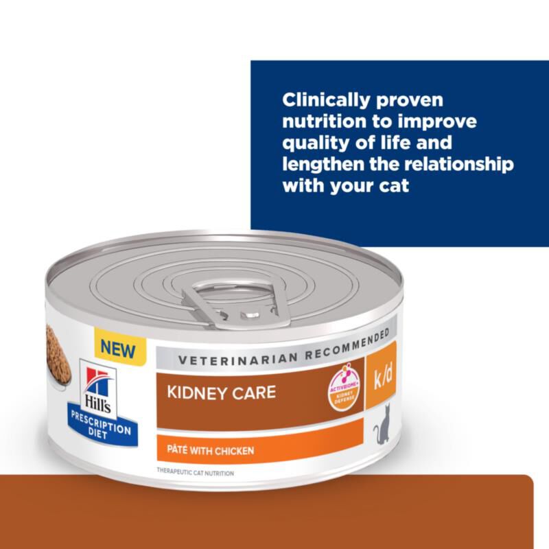Hill's Prescription Diet k/d Kidney Care with Chicken Canned Cat Food, 24 x 5.5 oz cans