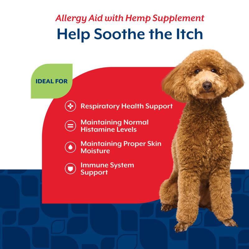 NaturVet Hemp Allergy Aid Plus Hemp Seed Soft Chews for Dogs, 120 Ct