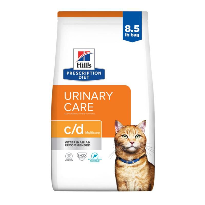Hill's Prescription Diet c/d Multicare Urinary Care with Ocean Fish Dry Cat Food, 8.5 lb bag