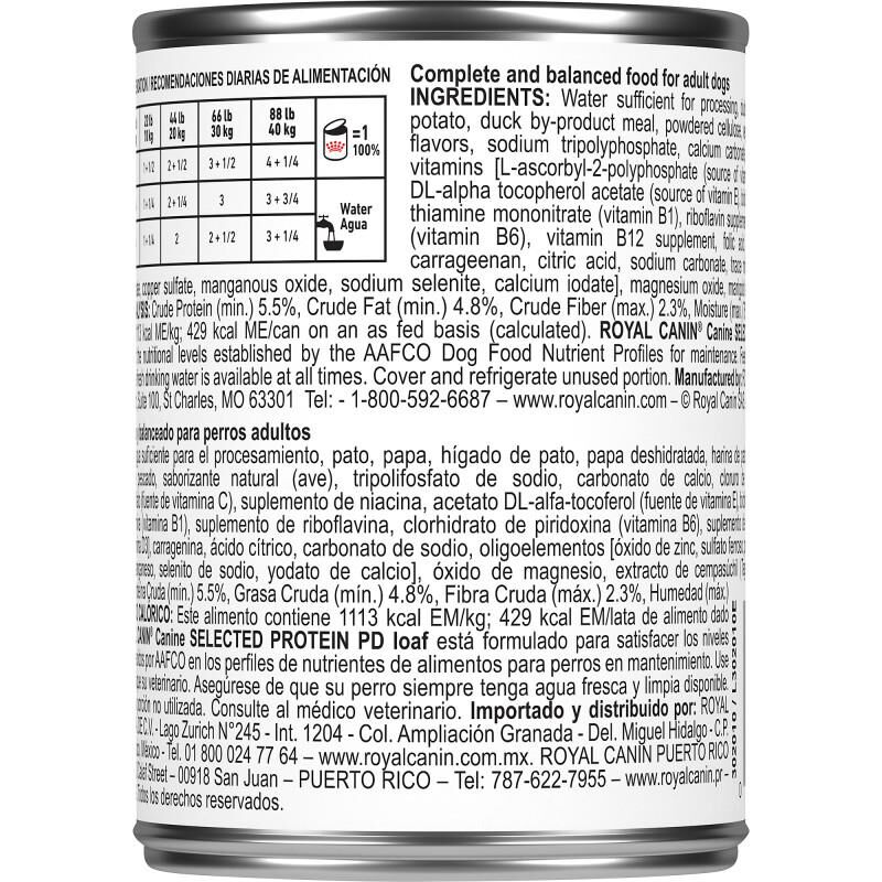 Royal Canin Veterinary Diet Selected Protein Potato & Duck Loaf Adult Canned Dog Food, 24 x 13.5 oz cans