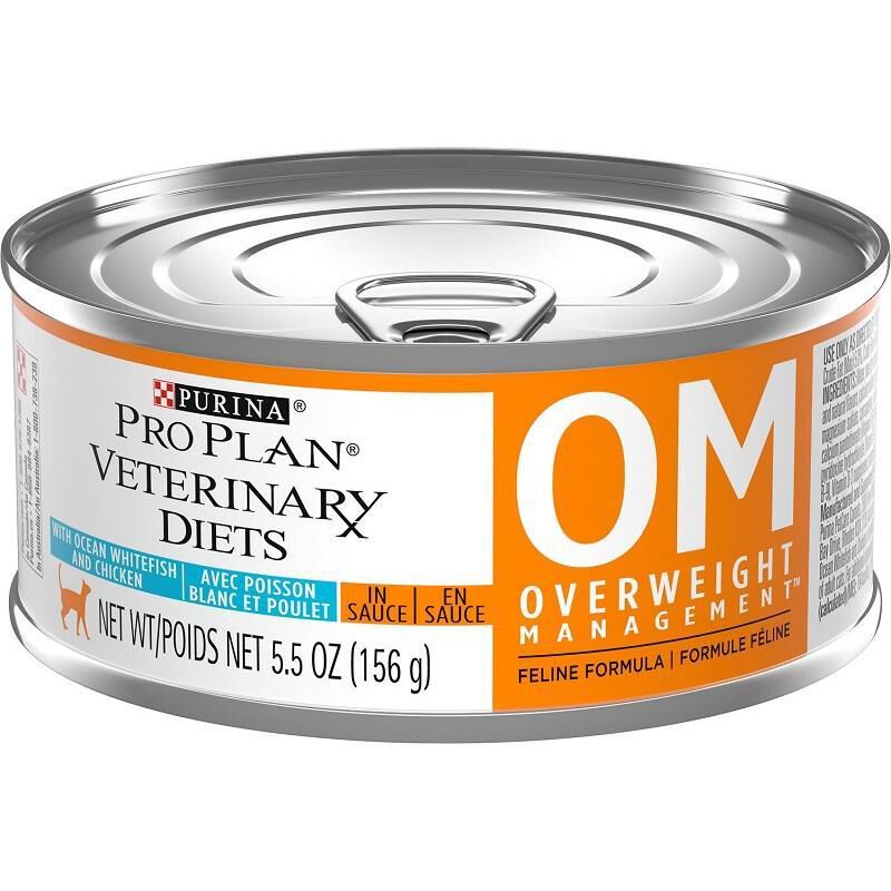 Purina Pro Plan Veterinary Diets Feline OM Overweight Management (24 x 5.5 oz) w/Ocean Whitefish and Chicken in Sauce