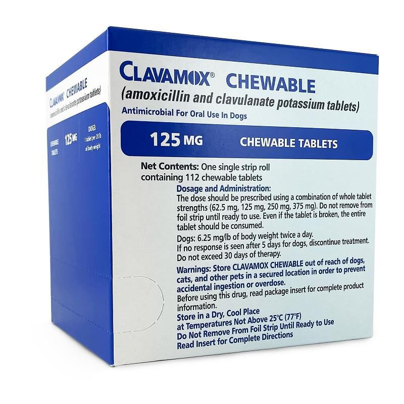 Clavamox Chewable Tablet, 125 mg