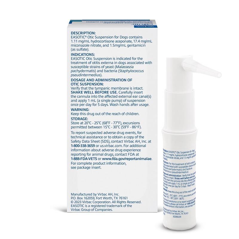 Virbac EasOtic Ear Suspension for Dogs 10 mL Allivet