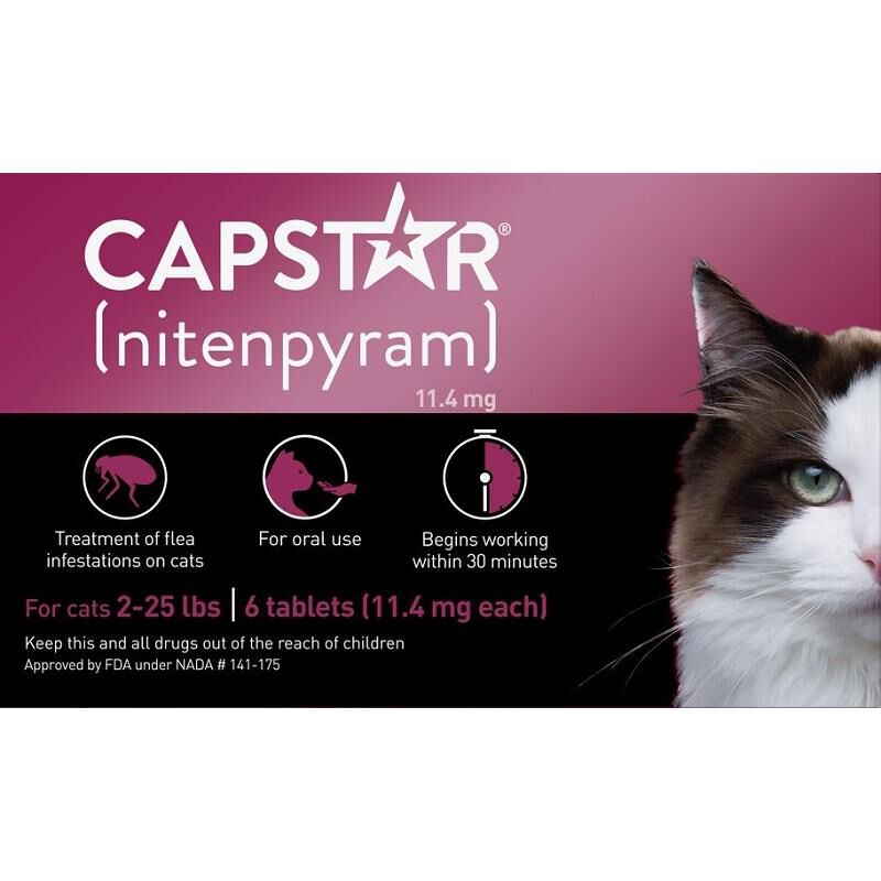 Capstar Flea Tablets for Cats 2-25 lbs Purple, 6 Ct.
