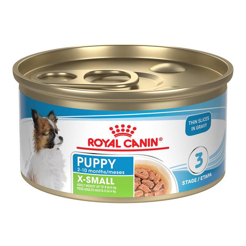 Royal Canin Size Health Nutrition X-Small Puppy Thin Slices in Gravy Canned Food, 24 x 3 oz cans