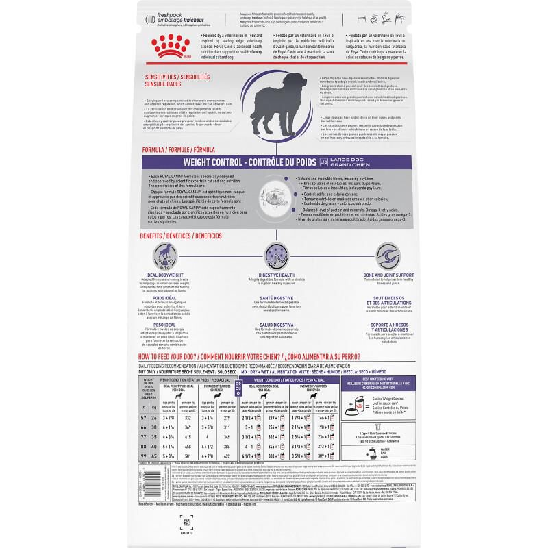Royal Canin Veterinary Diet Adult Weight Control Large Breed Dry Dog Food, 24.2 lb bag