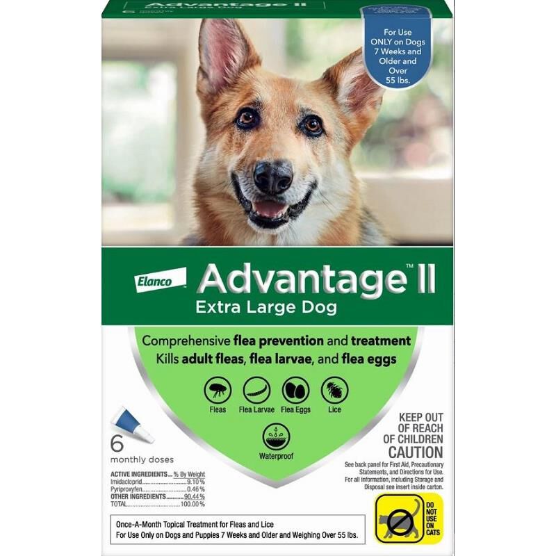 Advantage II for Dogs Over 55 lbs Blue 6 Month
