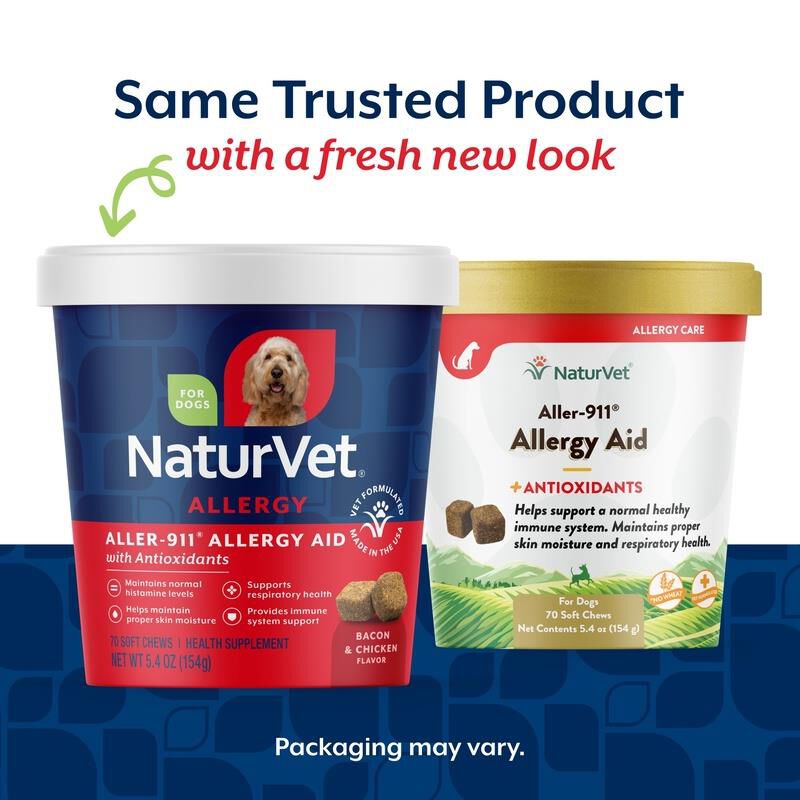 NaturVet Aller-911 Allergy Aid Plus Antioxidants for Dogs, 70 Soft Chews