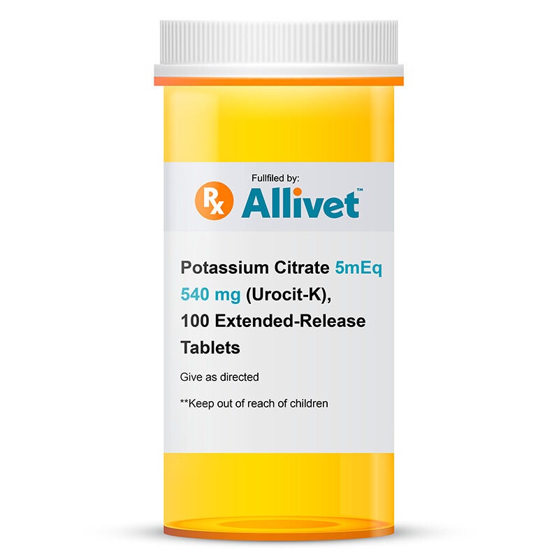 Potassium Citrate 5 mEq 540 mg 100 tablets dose for dogs and cats