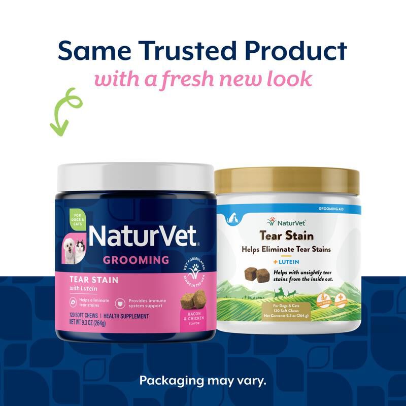 NaturVet Tear Stain Plus Lutein Soft Chews for Dogs and Cats 120 ct
