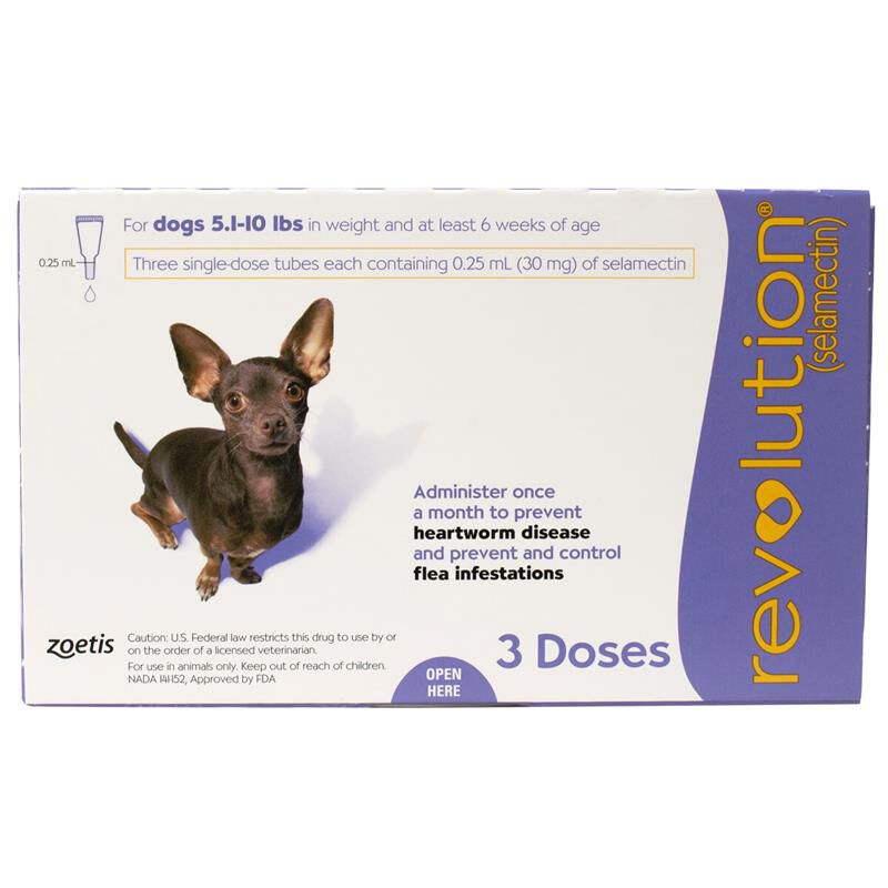 Revolution Topical for Dogs 5.1-10 Purple, 3 Month Supply