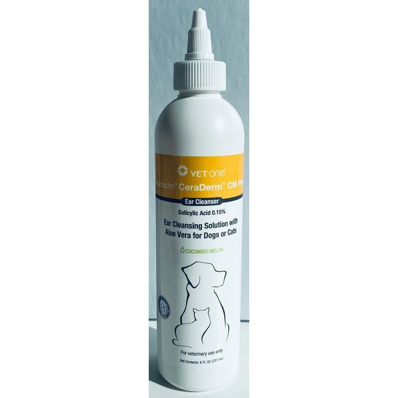 Aurocin CeraDerm CM Plus Ear Cleanser for Dogs or Cats, 8 oz