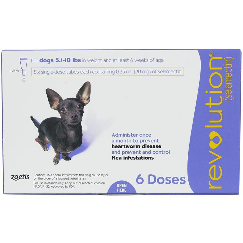 Revolution Topical for Dogs 5.1-10 Purple, 6 Month Supply