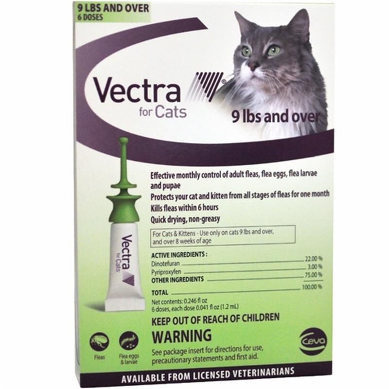 Vectra for Cats, 9 lbs and over Green 6 Month Supply
