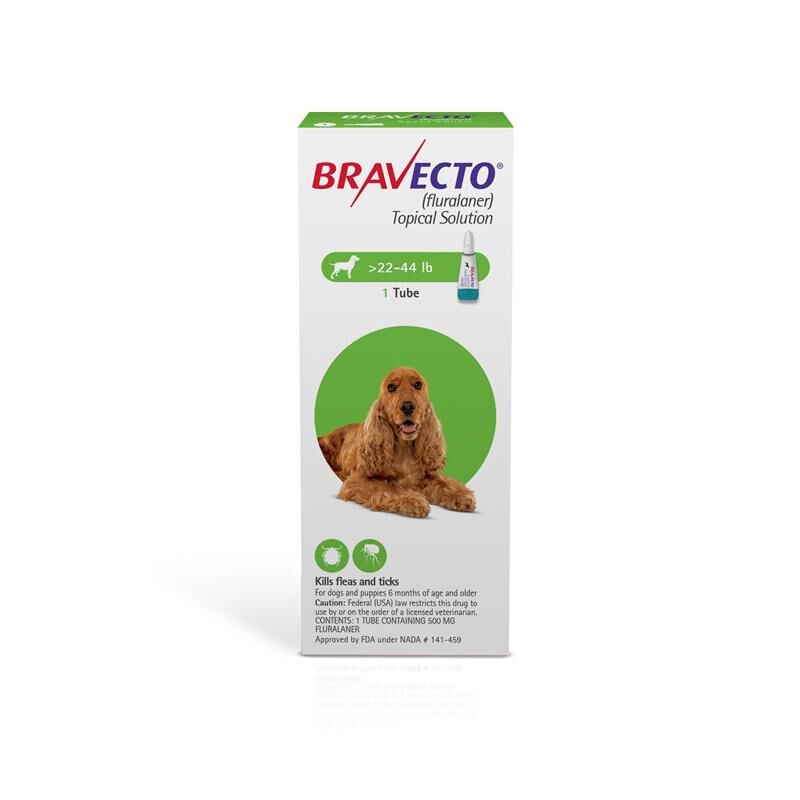Bravecto Topical Solution for Dogs, 22 - 44 lbs 500 mg Green