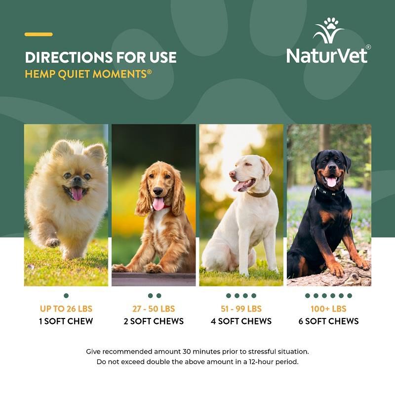 NaturVet Hemp Quiet Moments Plus Hemp Chews for Dogs Allivet