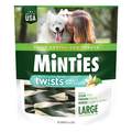 Minties Twists Large Dental Treats for Dogs 30+ lbs Vanilla Mint Flavor