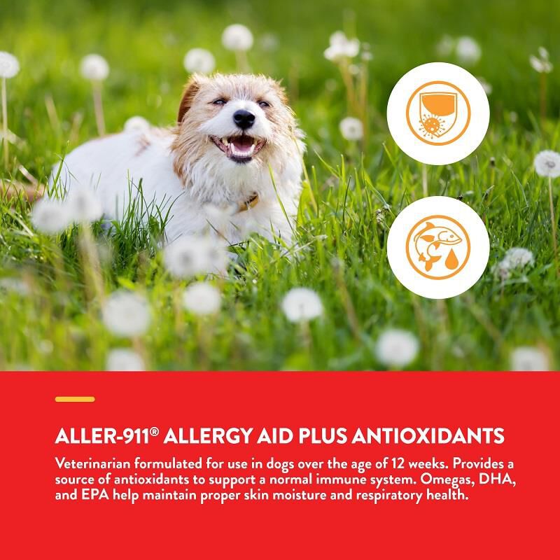 NaturVet Aller-911 Allergy Aid Plus Antioxidants for Dogs, 70 Soft
